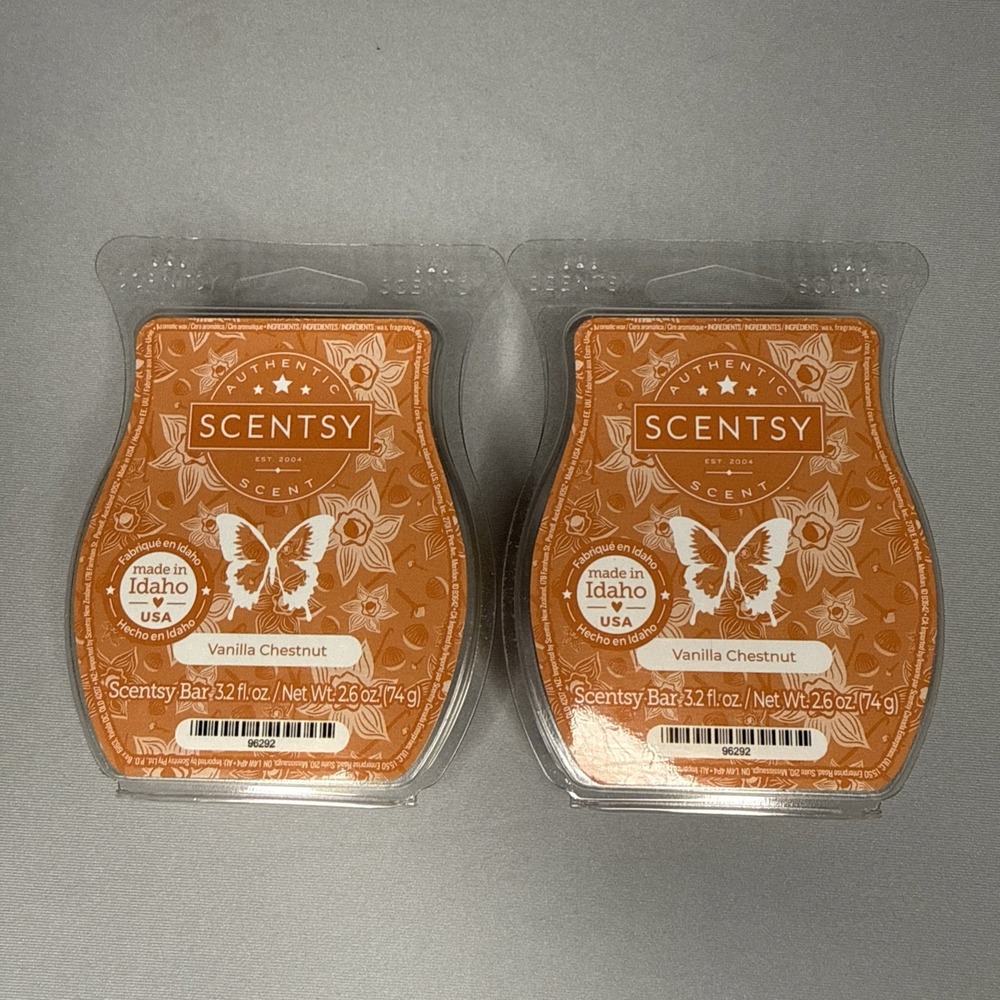 Scentsy Wax Bars Vanilla Chestnut ~ Discontinued ~ 2 Pack NEW